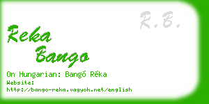 reka bango business card